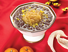 Bird&rsquo;s Nest with Red Bean Paste topped with Fresh Orange Peel